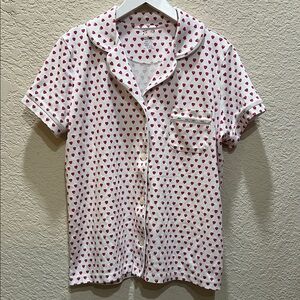 Roller Rabbit red hearts pajama top size Small